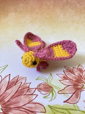 Rosy Maple Moth Crochet Plushie