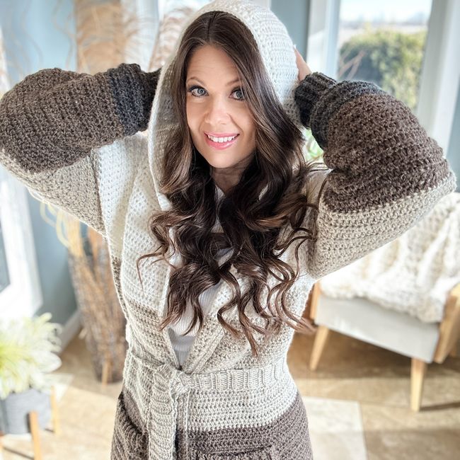 Hooded Crocheted Cardigan – Mary Maxim Ltd