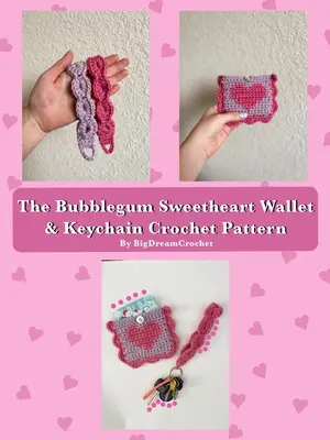 The Bubblegum Sweetheart Wallet & Keychain Crochet Pattern