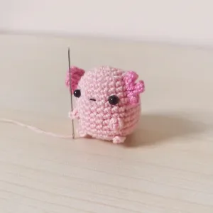 Axolotl crochet pattern in English, tutorial amigurumi kawai