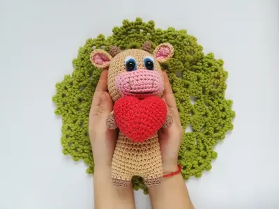 Crochet pattern Cow with heart