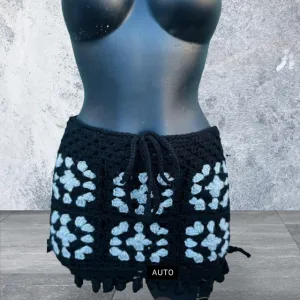 Low Waisted Crochet Mini Skirt