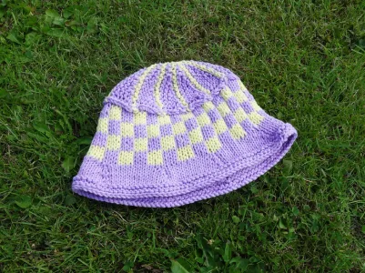 Checkered Knitted Bucket Hat