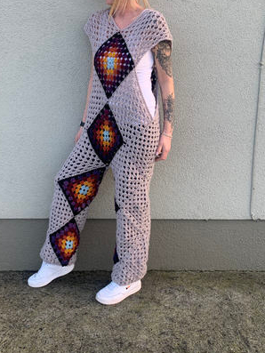 Sunset Granny Square jumpsuit: Crochet pattern