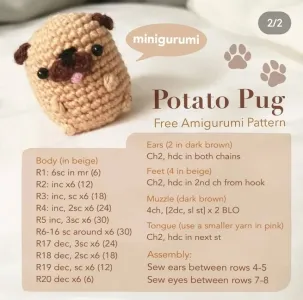 FREE Potato Pug Pattern