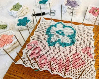 Flower + Crochet Tapestry