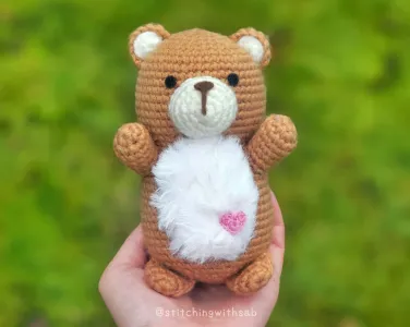 5 inch Valentines Day Bear Crochet Pattern