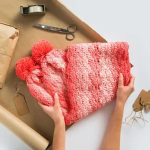 Red Heart Crochet Shell Stitch Basic Scarf