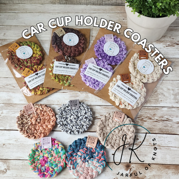 Car Cup Holder Coaster - Crochet Quick Fix - Pattern & Tutorial 