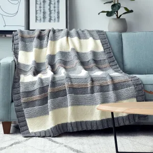Bernat Simple Stripe Knit Blanket
