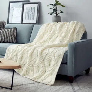 Bernat Twisted Stitch Knit Blanket