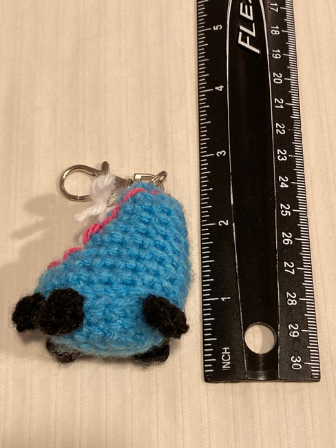 TwoWoollyBees Ready to Ship Crochet Roller Skate Key Ring - Made in Australia from 100% Organic Cotton