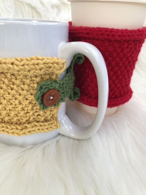 Basic Cup Cozy Knitting Pattern - PurlsAndPixels