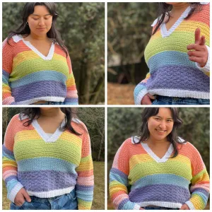 Rainbow Scraps Sweater Pattern