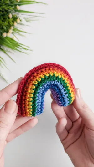 Rainbow  crochet pattern, easy crochet rainbow decor