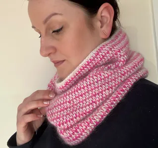 Etela Knit-Look Crochet Cowl