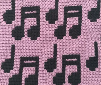 Mosaic Crochet Musical Notes