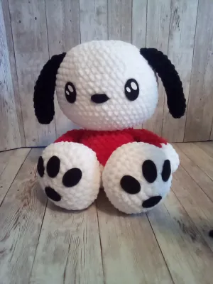 Kawaii Plush Puppy in Red Sweater