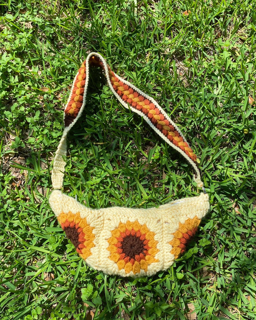 Boho Sunflower Crossbody Bag