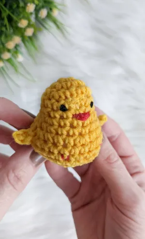 Crochet chick pattern, amigurumi chicken NO-SEW easy crochet pattern