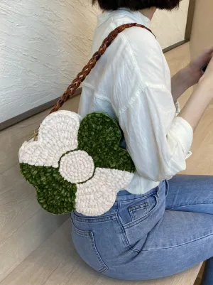 Color clash flower crochet bag pattern #CCFB-02 | Crochet shoulder bag, Crochet hand bag, Crochet tote bag