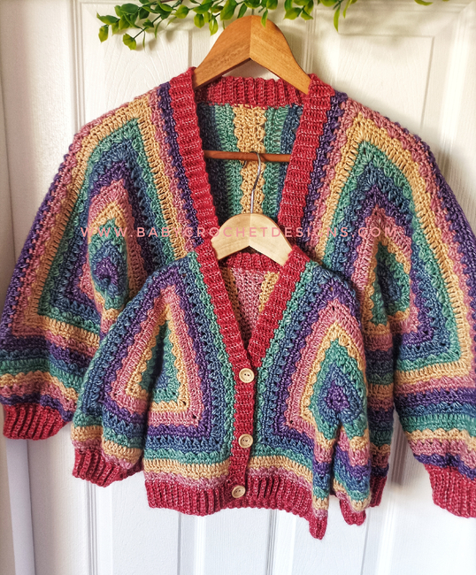 Crochet Cardigan Sweater Pattern made from two hexagons - free