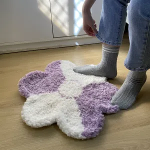 Color clash flower crochet rug pattern #CCFR-02 | Crochet Rug, Crochet Mat, Flower Rug, Crochet home decor, Cat Mat, dog Placemat
