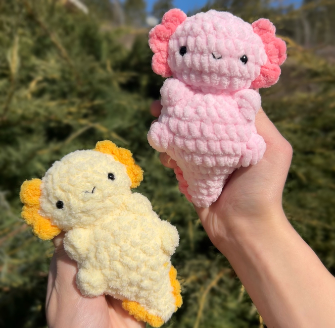 Squishy Axolotl Amigurumi Crochet pattern by Hookfully