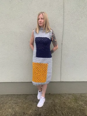 Granny Square Colorblock dress