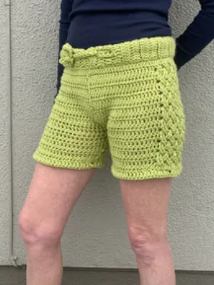 Celtic Weave crochet shorts