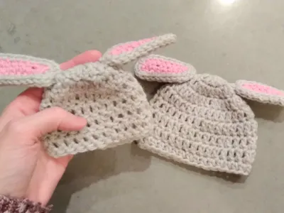 Micro Preemie and Preemie Bunny Beanies