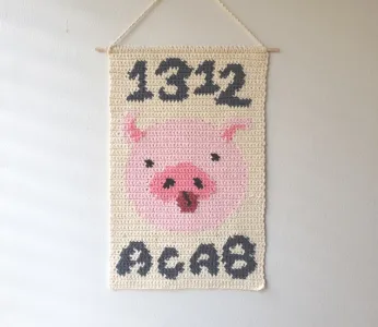 1312 ACAB Piggy Wall Hanging