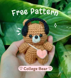 Crochet College Bear - Free Pattern