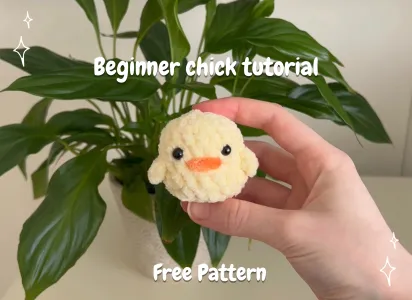 FREE chick plush beginner pattern| with YouTube video