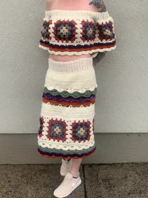 Crochet Top and Skirt Co-ord