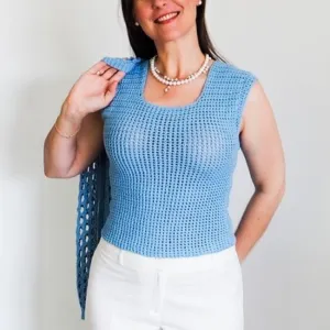 Summer Skies Sleeveless Tank Top Crochet Pattern