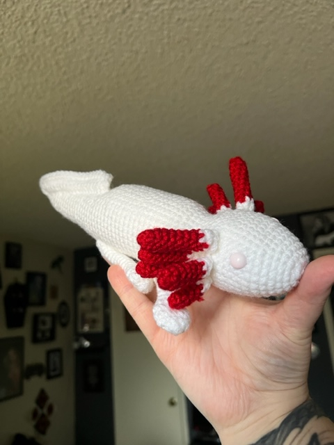 Medium Crochet Axolotl Plushie Crochet Salamander Aquatic Animal