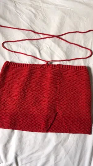 Side slit crochet skirt