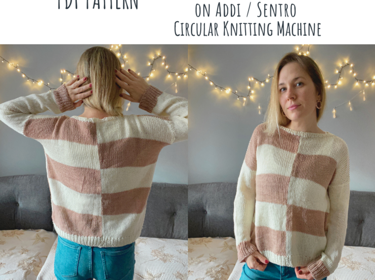 Trendy knitted sweater made by sentro knitting machine  Machine knitting,  Crochet machine, Circular knitting machine