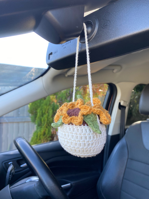 Sunflower Crochet Steering Wheel Cover -  Denmark