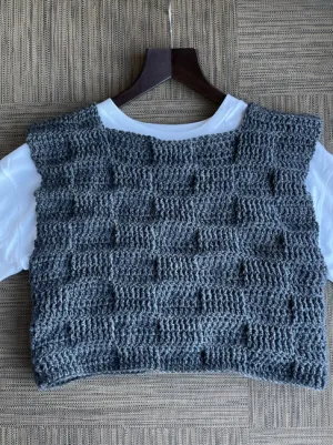 Textured Brick Sweater Vest Crochet Pattern