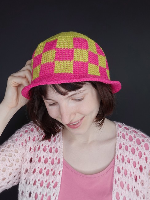 Checkerboard Bucket Hat (+4 Colors) Slate Blue - Checkerboard