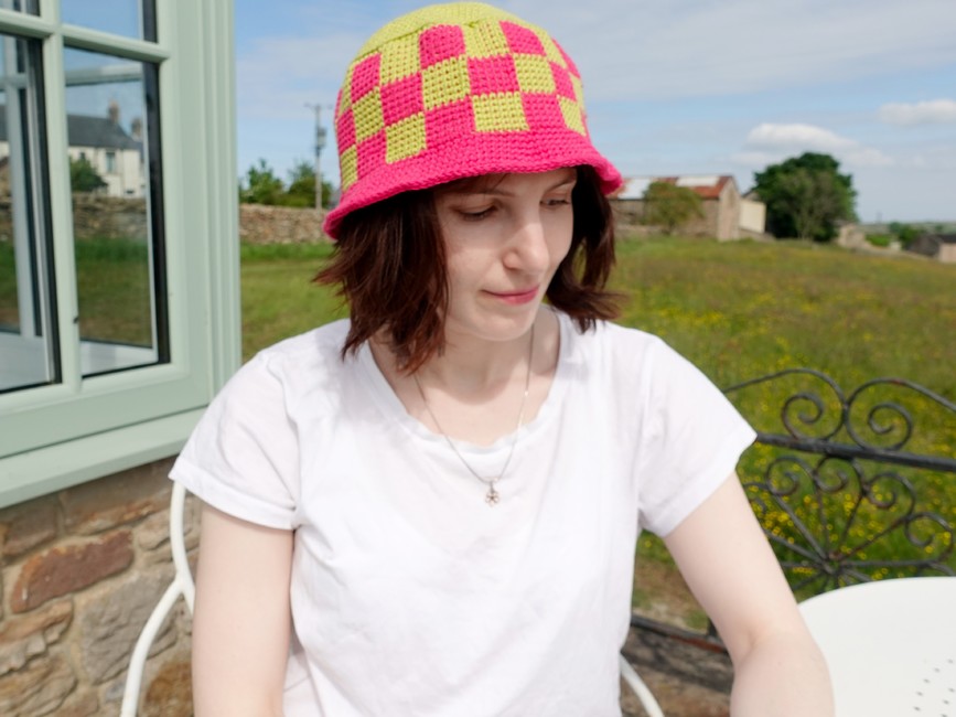 Checkerboard Bucket Hat (+4 Colors) Slate Blue - Checkerboard