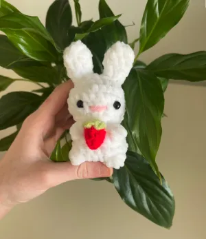 Bunny holding strawberry pattern