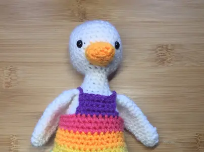Duck with dungarees