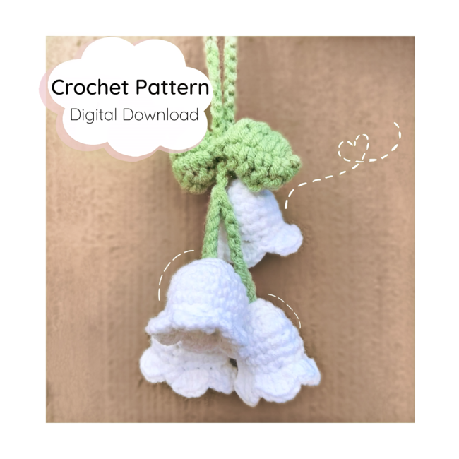 Crochet Lily of the Valley Flowers Keychain May Birth Flowers Car Mirror  Hanging Decor Keyring Key Chain Bag Charm Knitted Vall - AliExpress