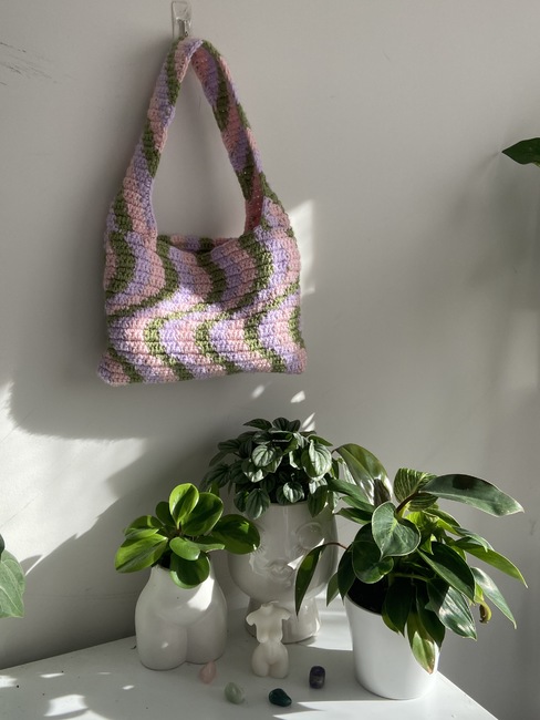 Custom Crochet Psychedelic Crochet Tote Bag – Yarn Under