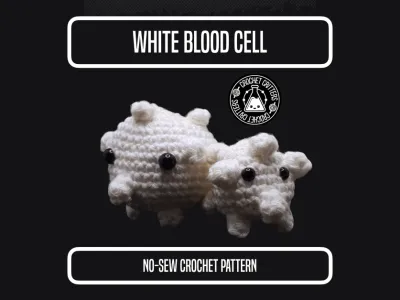 White Blood Cell - No Sew Pattern (+ mini size!)