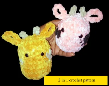 2 in 1 Cow and Giraffe Loopy Friend Crochet Pattern