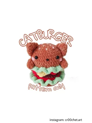 catburger crochet pattern || amigurumi cat hamburger